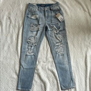 Blue Spice Next Boyfriend Skinny Distressed Jeans